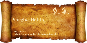 Vargha Hella névjegykártya